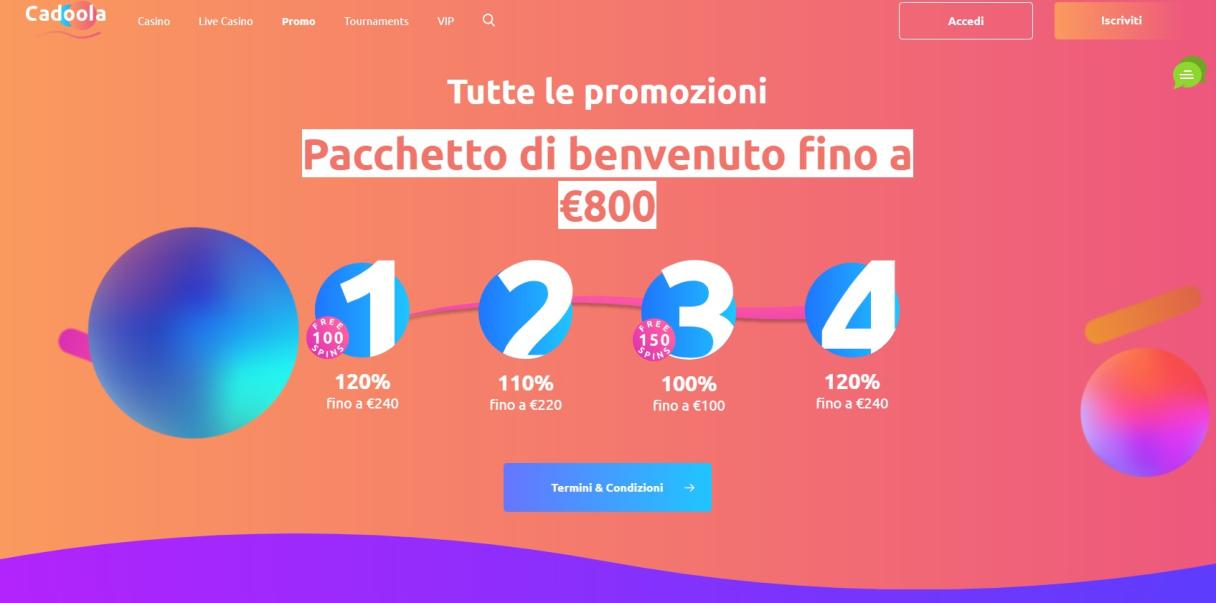 Cadoola Casino bonus