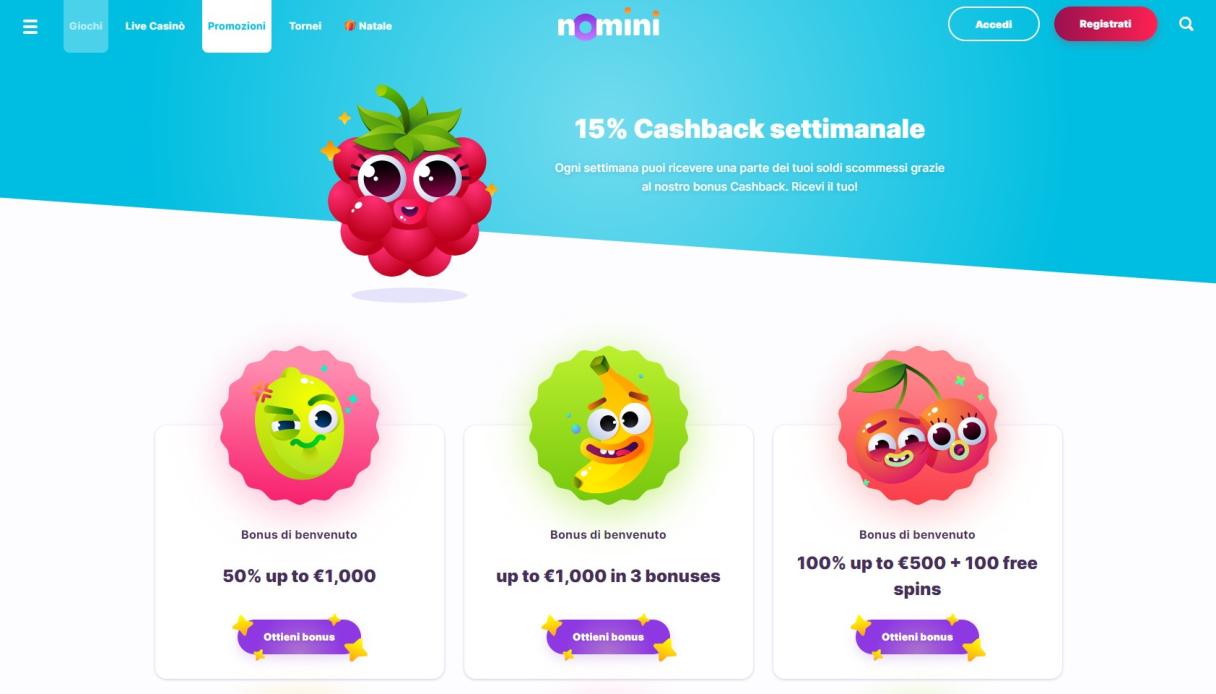 Nomini Casino bonus