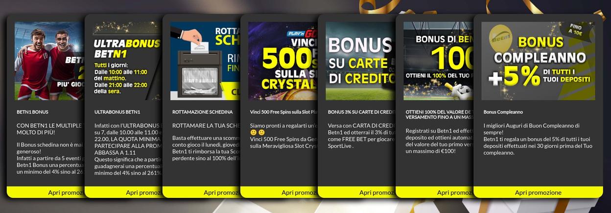 COME RICEVERE I BONUS DI BETN1