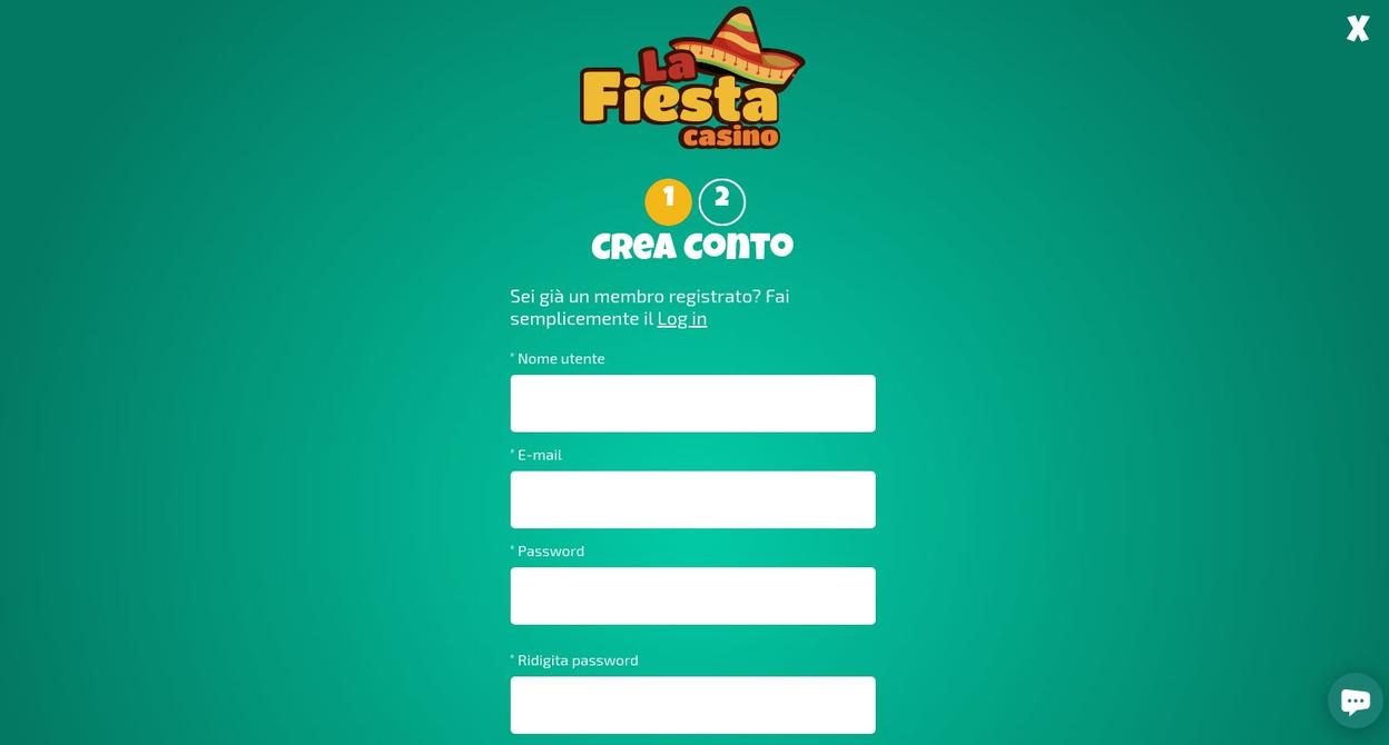 COME APRIRE UN ACCOUNT SU LA FIESTA CASINO