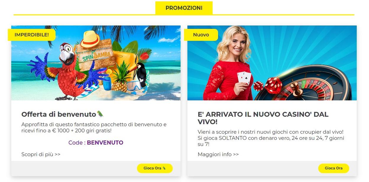 Spin Samba Casino bonus