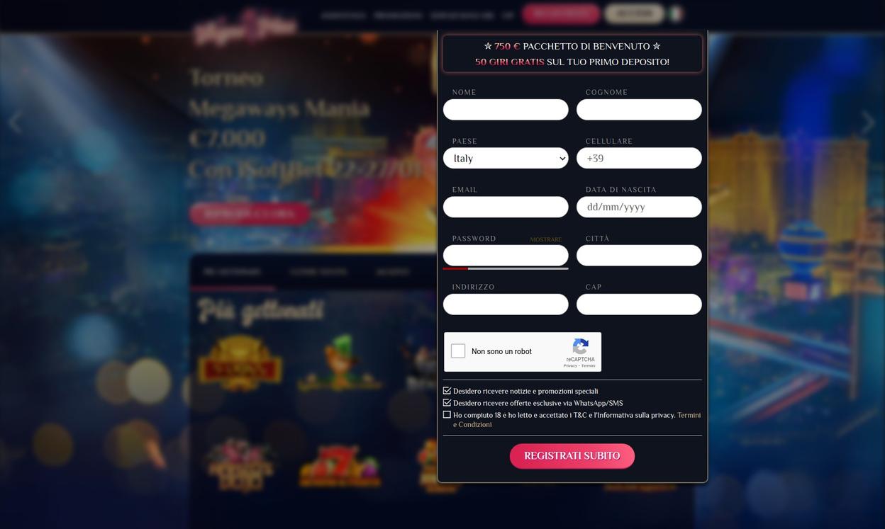 Come aprire un account su vegas plus 