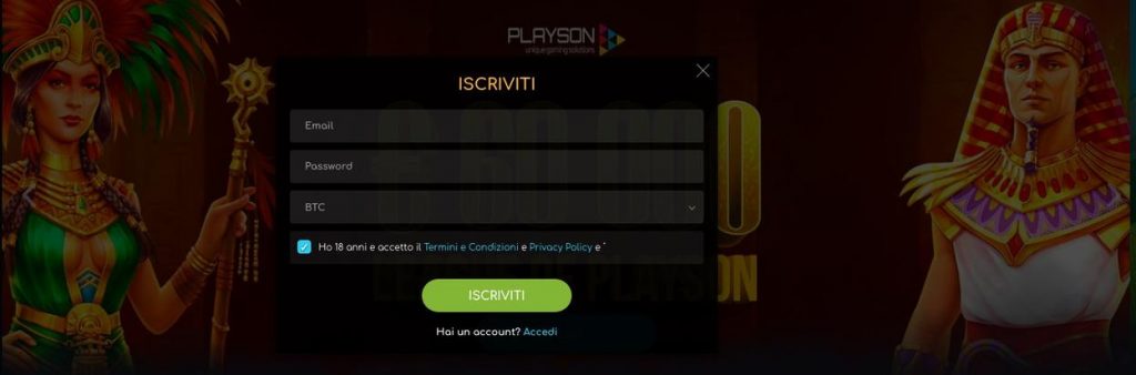 COME APRIRE UN ACCOUNT SU WILD TORNADO