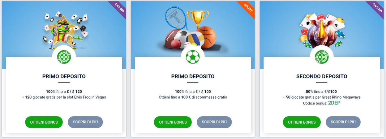 IL BONUS DI BENVENUTO