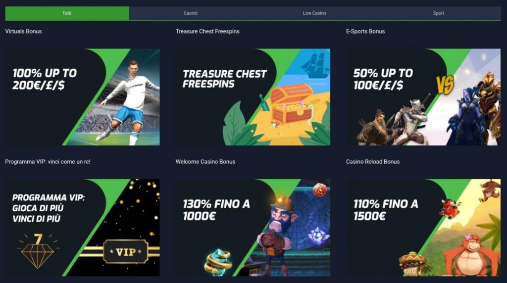 Evobet il bonus di benvenuto