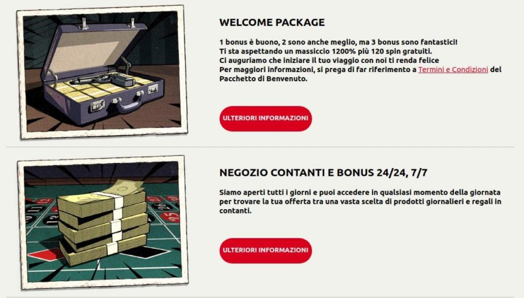 IL BONUS DI BENVENUTO