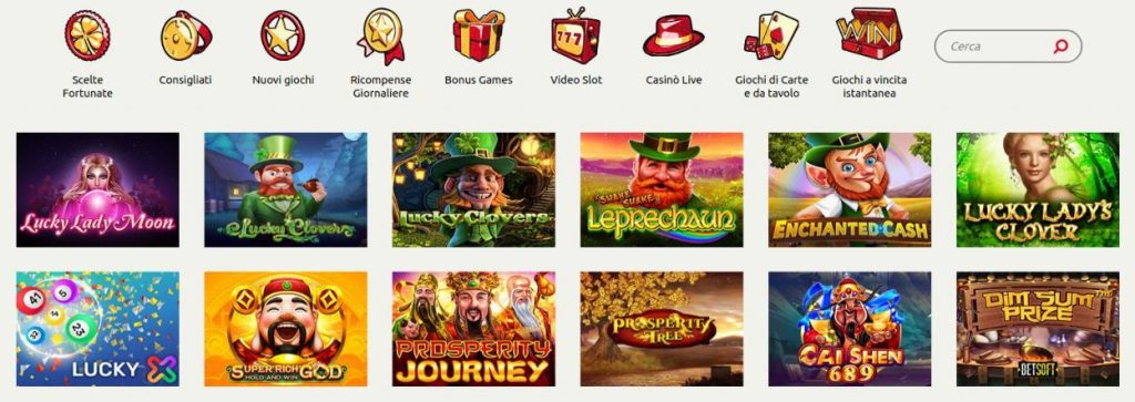 GIOCHI DISPONIBILI