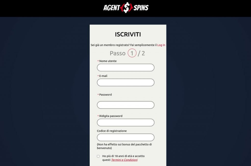 COME APRIRE UN ACCOUNT SU AGENT SPINS