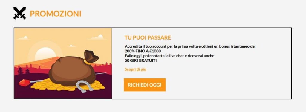 IL BONUS DI BENVENUTO