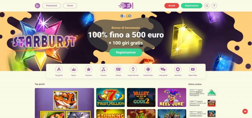 COME APRIRE UN ACCOUNT SU YOYO CASINO
