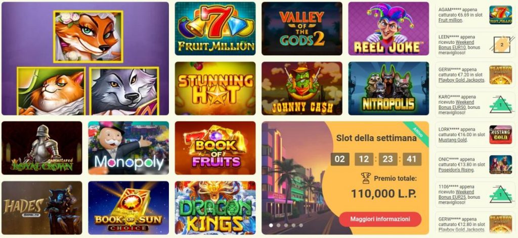 GIOCHI DISPONIBILI SU YOYO CASINO