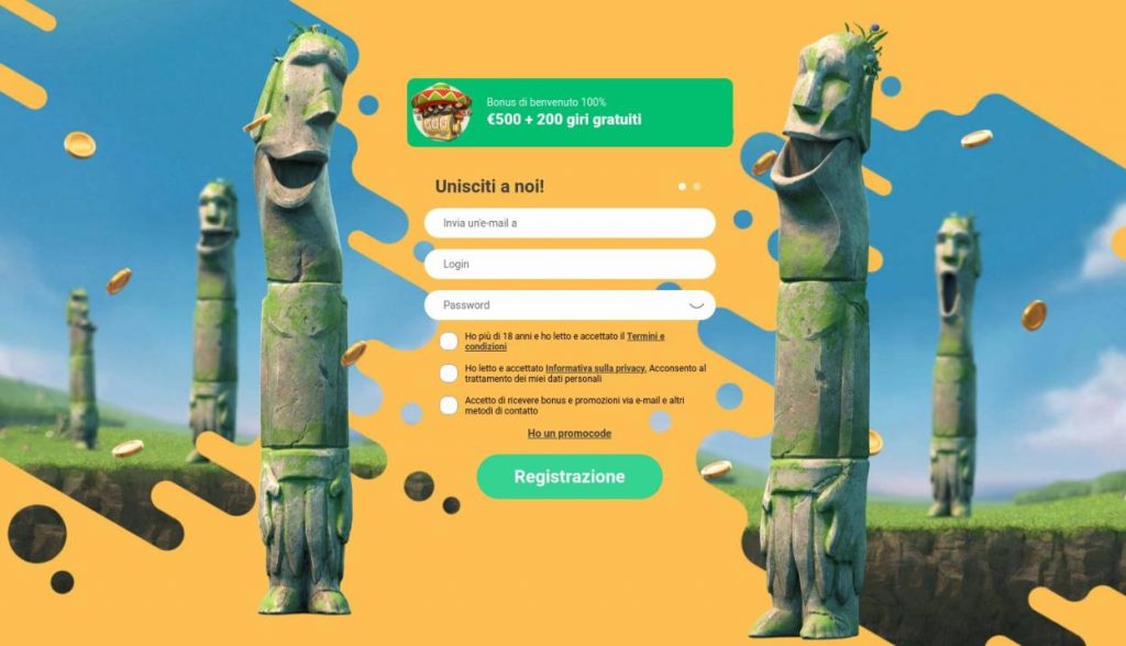 COME APRIRE UN ACCOUNT SU YOYO CASINO