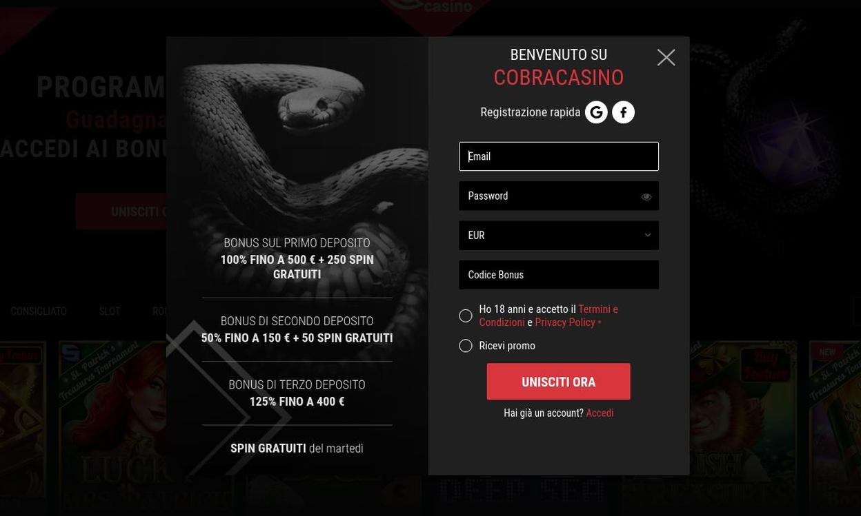 Come aprire un account su cobra
