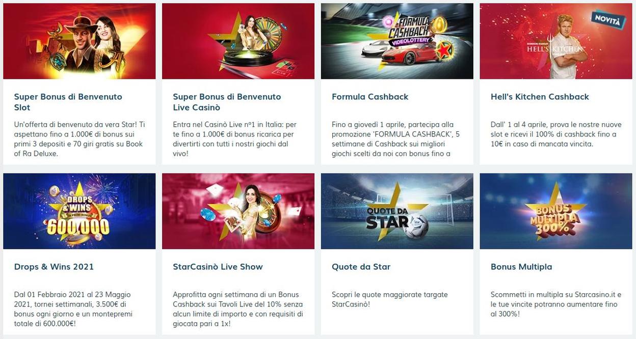 I bonus di Star Casinò