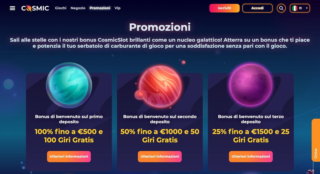 Bonus di benvenuto